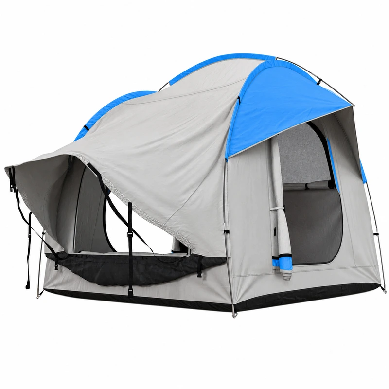 Gray & Blue Three-Door SUV Tailgate Tent