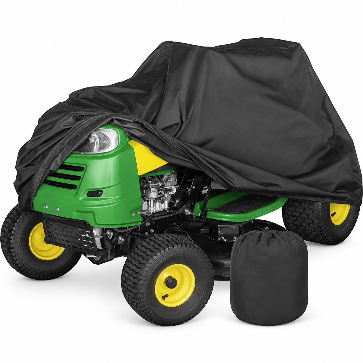 Appearance reference for a riding mower storage cover with a silver-coated Oxford option