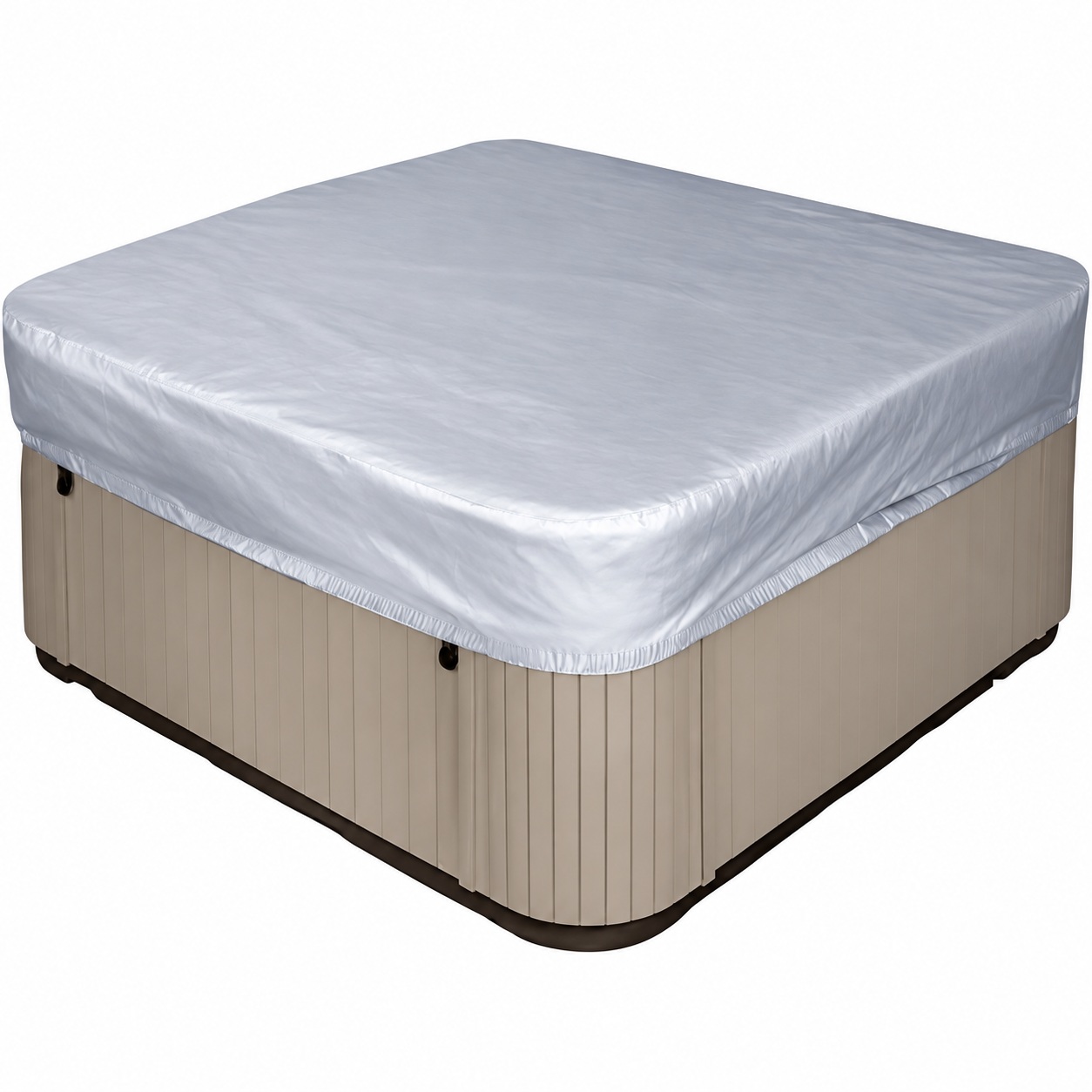 Soft hot-tub weather cover in Oxford fabric with a silver-coated surface
