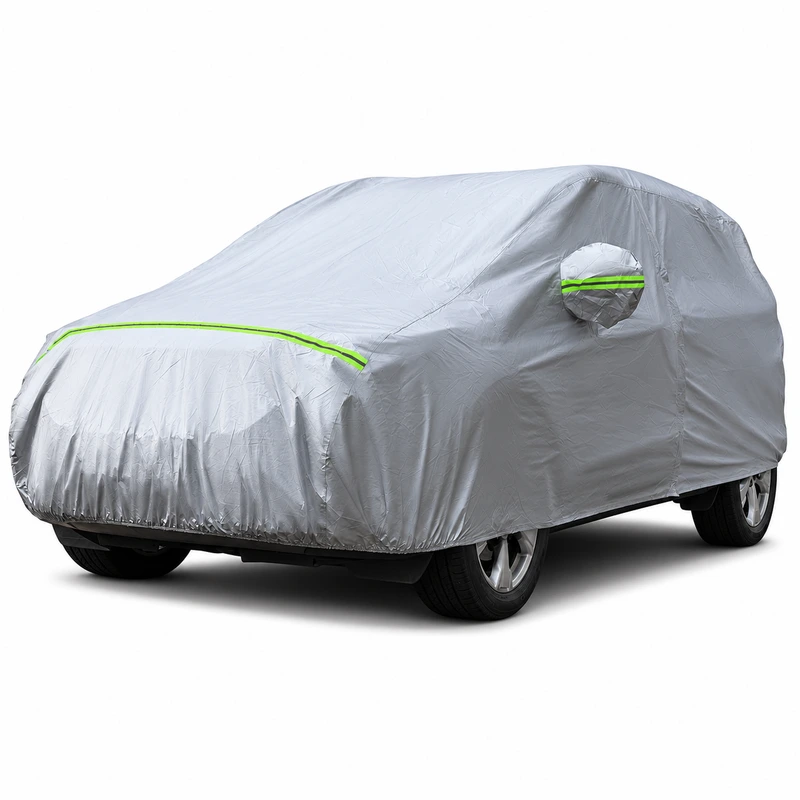 Silver Reflective-Trim Outdoor Car Cover