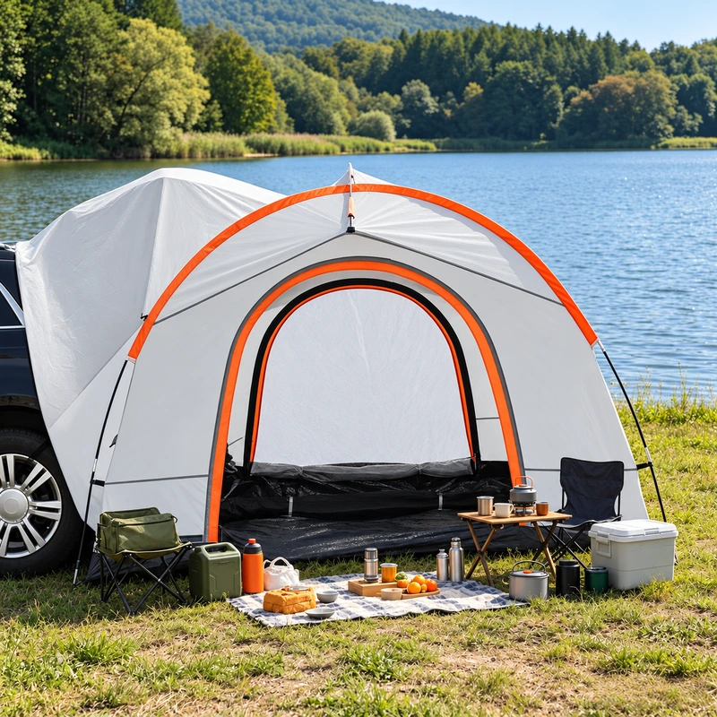 White SUV Tailgate Camping Tent